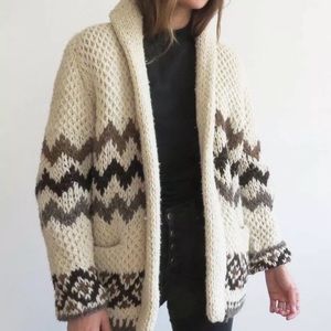Vintage 1960’s Cowichan Sweater Cardigan